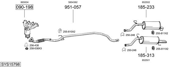 Sistema de gases de escape Opel CORSA E Hatchback Van