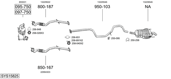 Sistema de gases de escape Vauxhall INSIGNIA Mk I Saloon