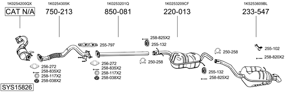 Sistema de gases de escape Vw GOLF VI Variant