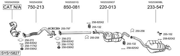 Sistema de gases de escape Vw GOLF VAN VI Variant