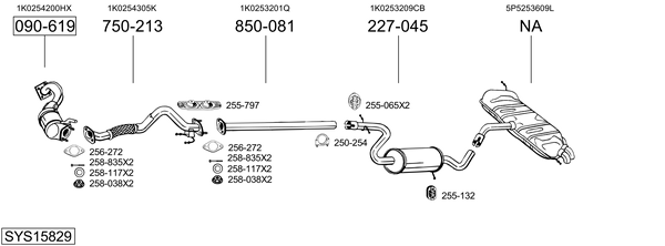 Sistema de gases de escape BOSAL SYS15829