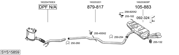 Sistema de gases de escape Audi A3 · Audi A3 Sportback