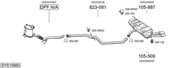 Sistema de gases de escape Audi A3