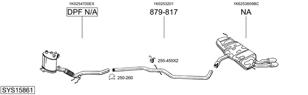 Sistema de gases de escape Audi A3 Sportback