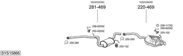 Sistema de gases de escape Skoda OCTAVIA II Combi