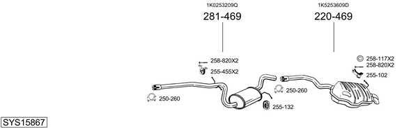Sistema de gases de escape Skoda OCTAVIA II