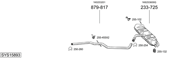 Sistema de gases de escape Vw GOLF V