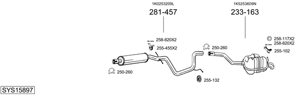 Sistema de gases de escape Vw GOLF V Variant