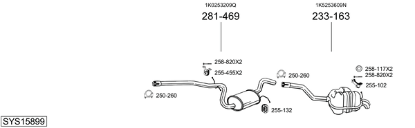 Sistema de gases de escape Vw GOLF V Variant