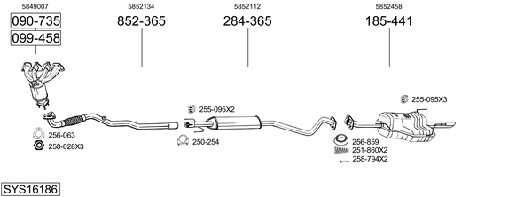 Sistema de gases de escape Opel ASTRA G CLASSIC Caravan