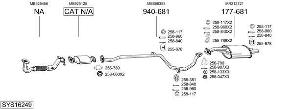 Sistema de gases de escape Mitsubishi LANCER V