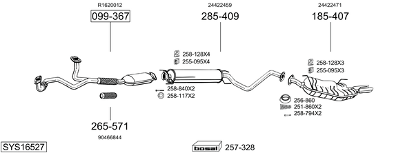 Sistema de gases de escape Vauxhall VECTRA Hatchback
