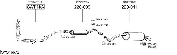 Sistema de gases de escape Skoda ROOMSTER Praktik