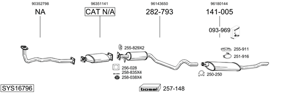 Sistema de gases de escape BOSAL SYS16796