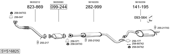 Sistema de gases de escape Daewoo LANOS