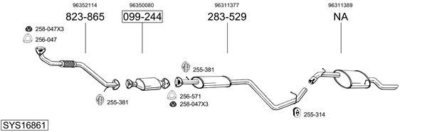 Sistema de gases de escape BOSAL SYS16861