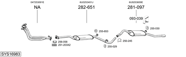 Sistema de gases de escape BOSAL SYS16983
