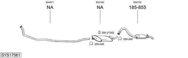 Sistema de gases de escape BOSAL SYS17061