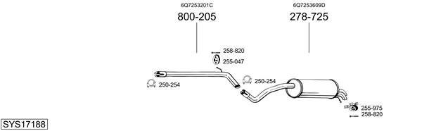 Sistema de gases de escape Skoda ROOMSTER Praktik