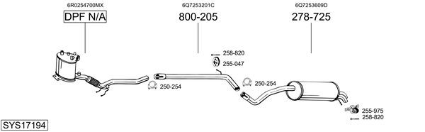 Sistema de gases de escape Skoda ROOMSTER Praktik