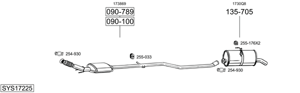 Sistema de gases de escape BOSAL SYS17225