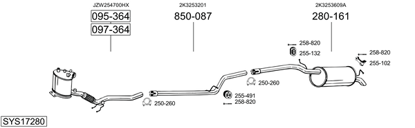 Sistema de gases de escape Vw CADDY IV MPV