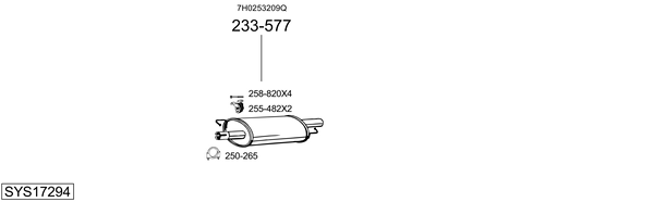 Sistema de gases de escape Vw TRANSPORTER T5 Platform/Chassis (7JD, 7JE, 7JL, 7JY, 7JZ, 7F