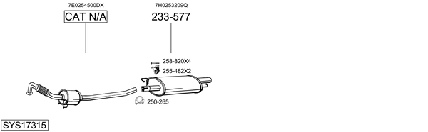 Sistema de gases de escape Vw CALIFORNIA T5 Camper