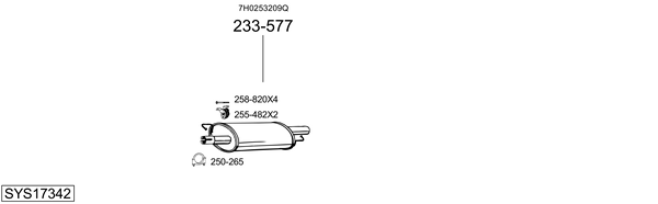 Sistema de gases de escape Vw CALIFORNIA T6 Camper
