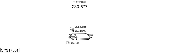 Sistema de gases de escape BOSAL SYS17361