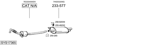 Sistema de gases de escape Vw MULTIVAN T5