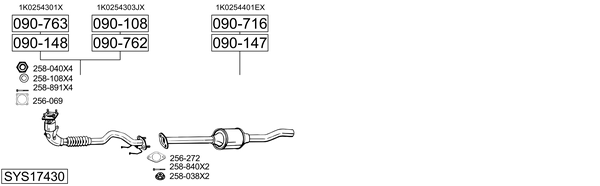 Sistema de gases de escape Skoda OCTAVIA II