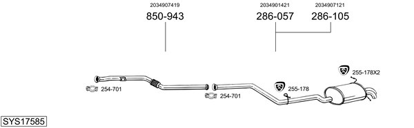 Sistema de gases de escape Mercedes-Benz C-CLASS T-Model