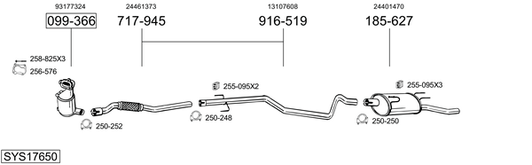 Sistema de gases de escape Vauxhall COMBO TOUR Mk II