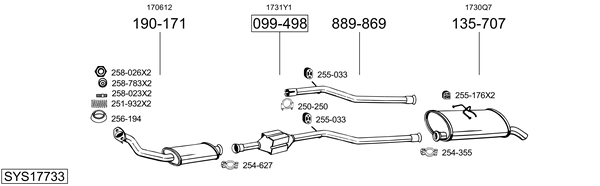 Sistema de gases de escape Peugeot PARTNER ORIGIN MPV