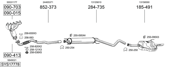 Sistema de gases de escape Vauxhall ASTRA Mk IV Estate