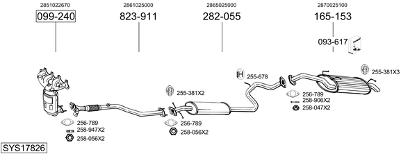 Sistema de gases de escape Hyundai ACCENT II