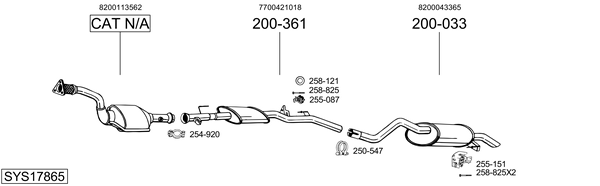 Sistema de gases de escape BOSAL SYS17865