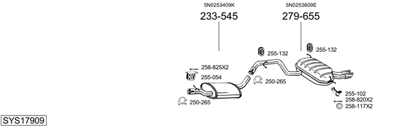 Sistema de gases de escape Vw TIGUAN