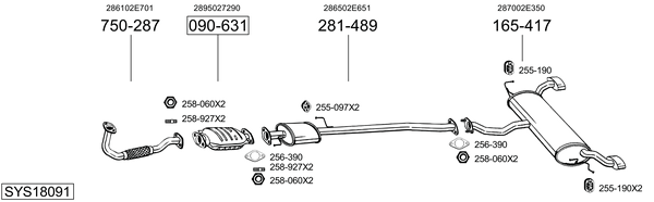 Sistema de gases de escape Kia SPORTAGE II VAN