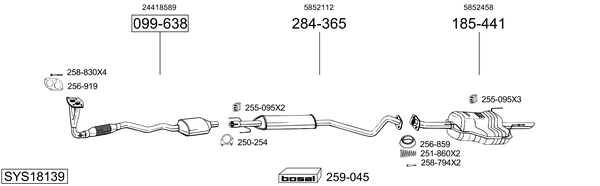 Sistema de gases de escape Opel ASTRA G Estate Van