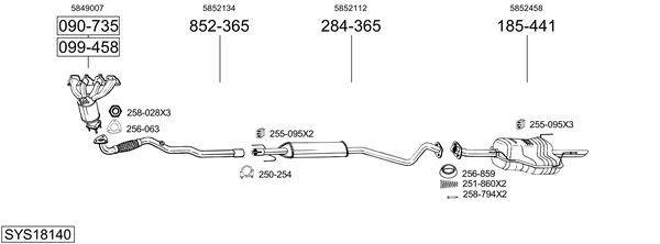 Sistema de gases de escape Opel ASTRA G Estate Van