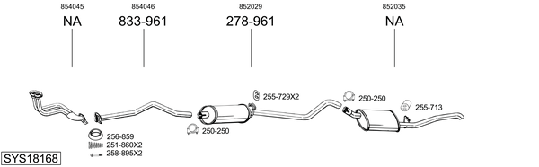 Sistema de gases de escape BOSAL SYS18168