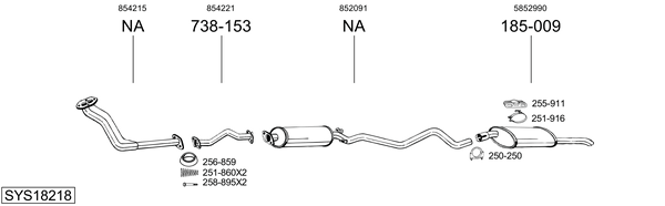 Sistema de gases de escape Opel KADETT E Estate