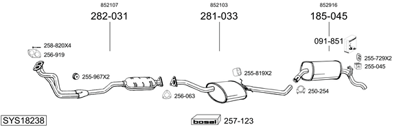 Sistema de gases de escape Opel OMEGA A