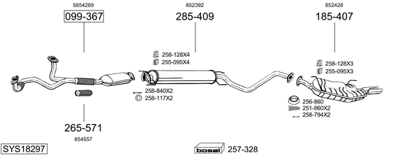 Sistema de gases de escape Opel VECTRA B