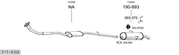 Sistema de gases de escape Peugeot 205 I Convertible