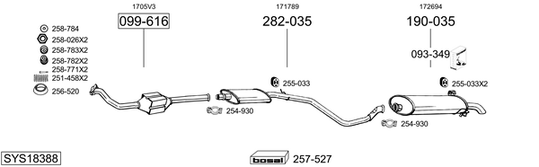 Sistema de gases de escape Peugeot 306 Hatchback Van