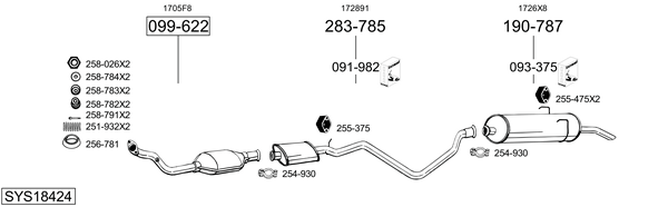 Sistema de gases de escape Peugeot 405 II