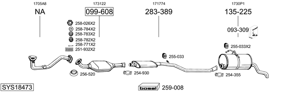 Sistema de gases de escape BOSAL SYS18473